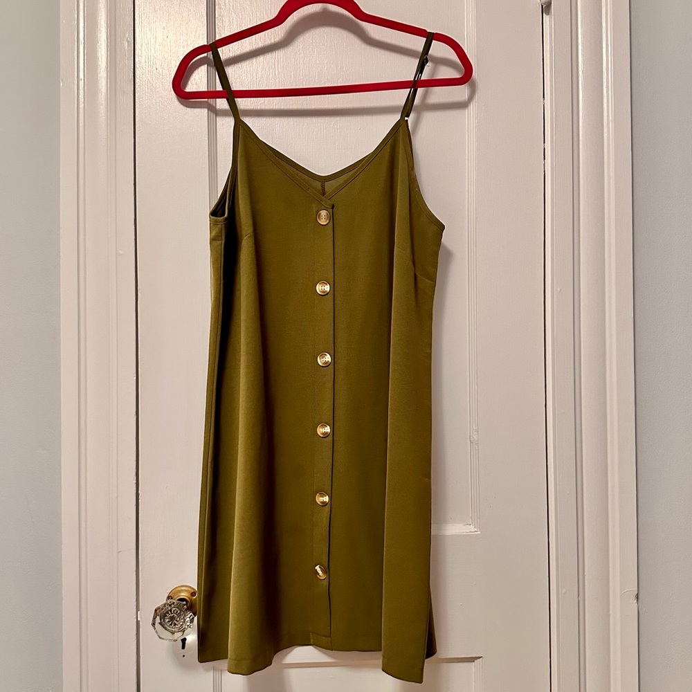 Olive green tank dress
